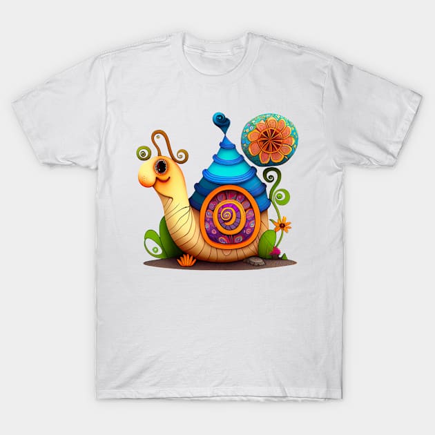 Colorful Snail #4 T-Shirt by Chromatic Fusion Studio